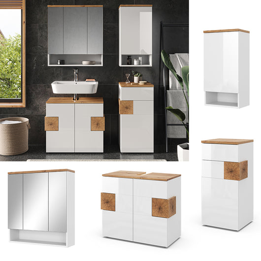 Vicco Set di mobili da bagno Bianco 4 parti