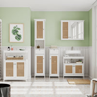 Vicco Set di mobili da bagno Bianco 5 parti, con armadio alto