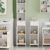 Vicco Set di mobili da bagno Bianco 5 parti, con armadio alto