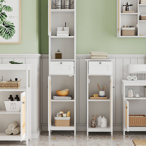 Vicco Set di mobili da bagno Bianco 5 parti, con armadio alto