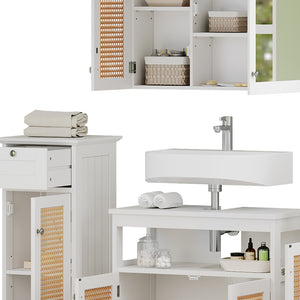 Vicco Set di mobili da bagno Bianco 5 parti, con armadio alto