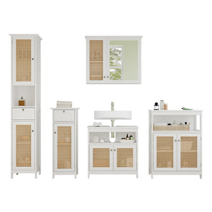 Vicco Set di mobili da bagno Bianco 5 parti, con armadio alto