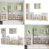 Vicco Set di mobili da bagno Bianco 5 parti, con armadio alto