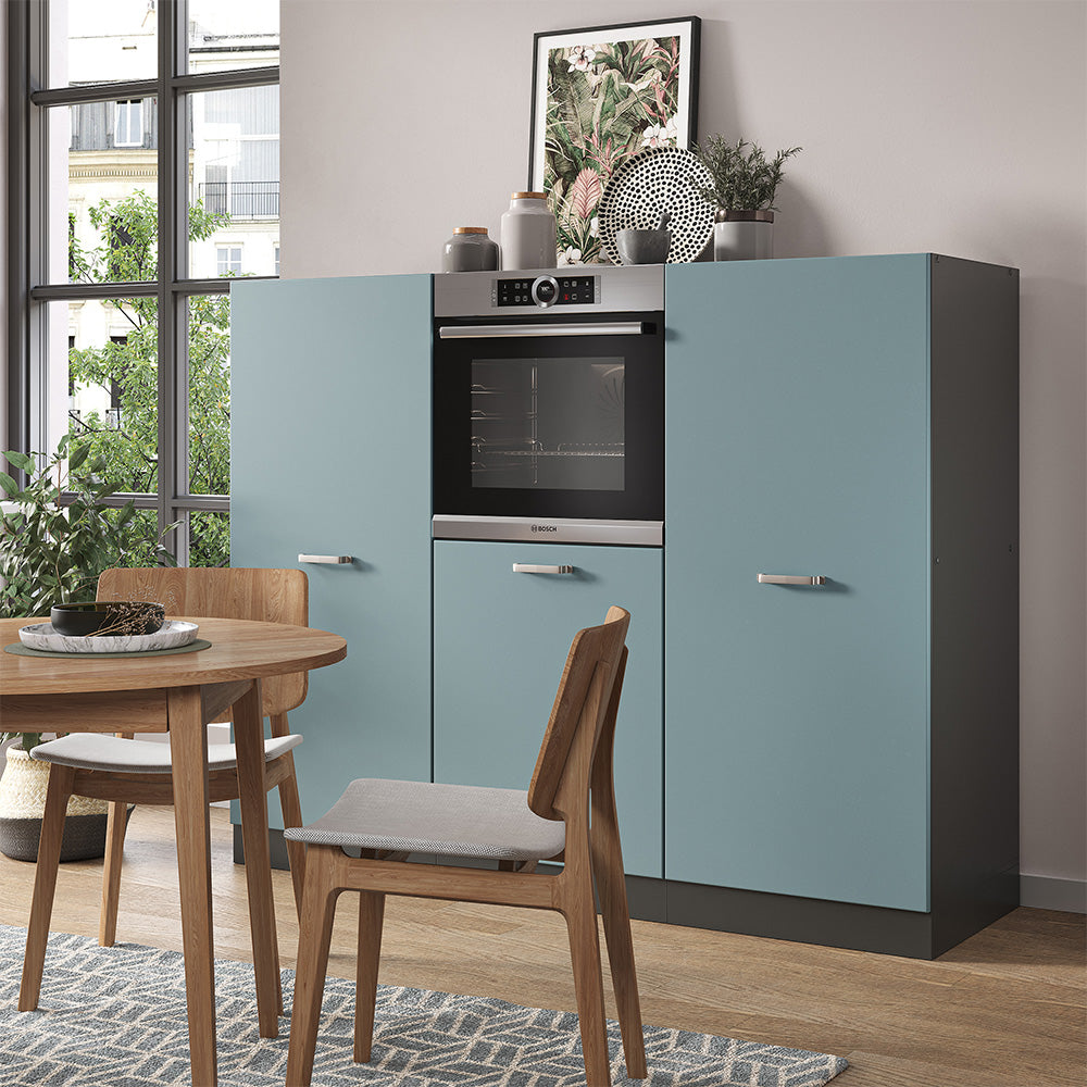 Vicco Cucine componibili piccole Blu-grigio/antracite 180 cm senza piano di lavoro