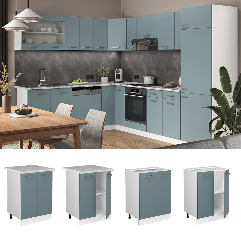Vicco Mobiletto base cucina Grigio-blu 60 cm , PL Marmo