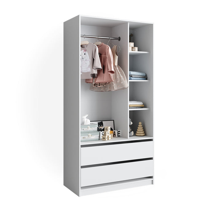 Vicco Guardaroba per bambini Bianco 100 x 200 cm con 2 cassetti