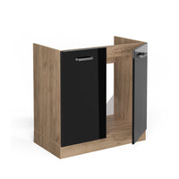 Vicco Mobile lavello cucina Nero lucido 80 cm senza piano di lavoro