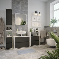 Vicco Set di mobili da bagno Bianco/antracite 4 parti