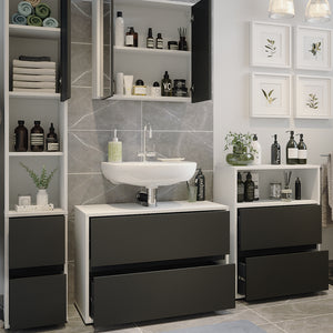 Vicco Set di mobili da bagno Bianco/antracite 4 parti