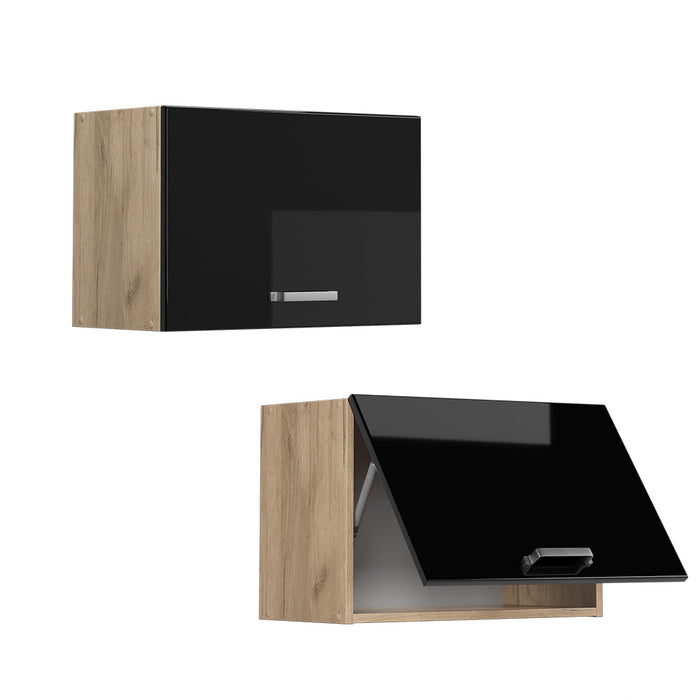 Vicco Pensile da cucina Nero lucido 60 cm Piatto