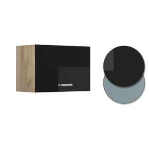 Vicco Pensile da cucina Nero lucido 60 cm Piatto