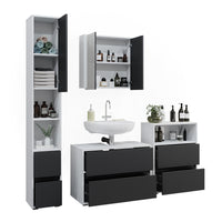 Vicco Set di mobili da bagno Bianco/antracite 4 parti