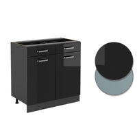 Vicco Mobiletto base per cucina Nero lucido 80 cm , PL Antracite