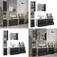 Vicco Set di mobili da bagno Bianco/antracite 4 parti