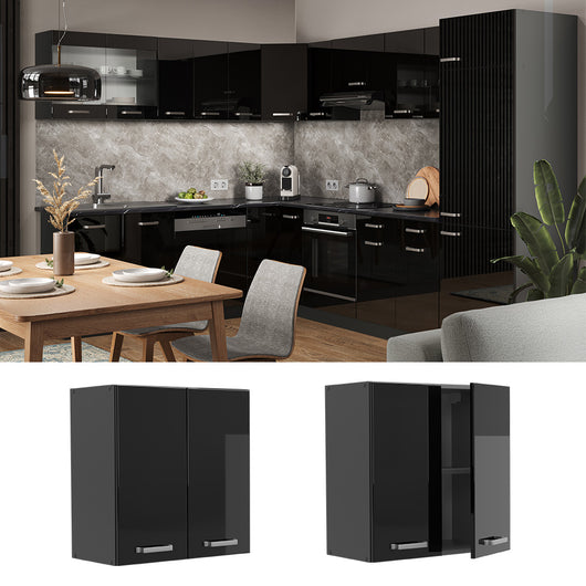 Vicco Pensile da cucina Nero lucido 60 cm