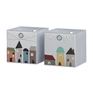 Vicco Scatola pieghevole Grigio (città) 30 x 30 cm (motivo città)