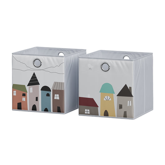 Vicco Scatola pieghevole Grigio (città) 30 x 30 cm (motivo città)