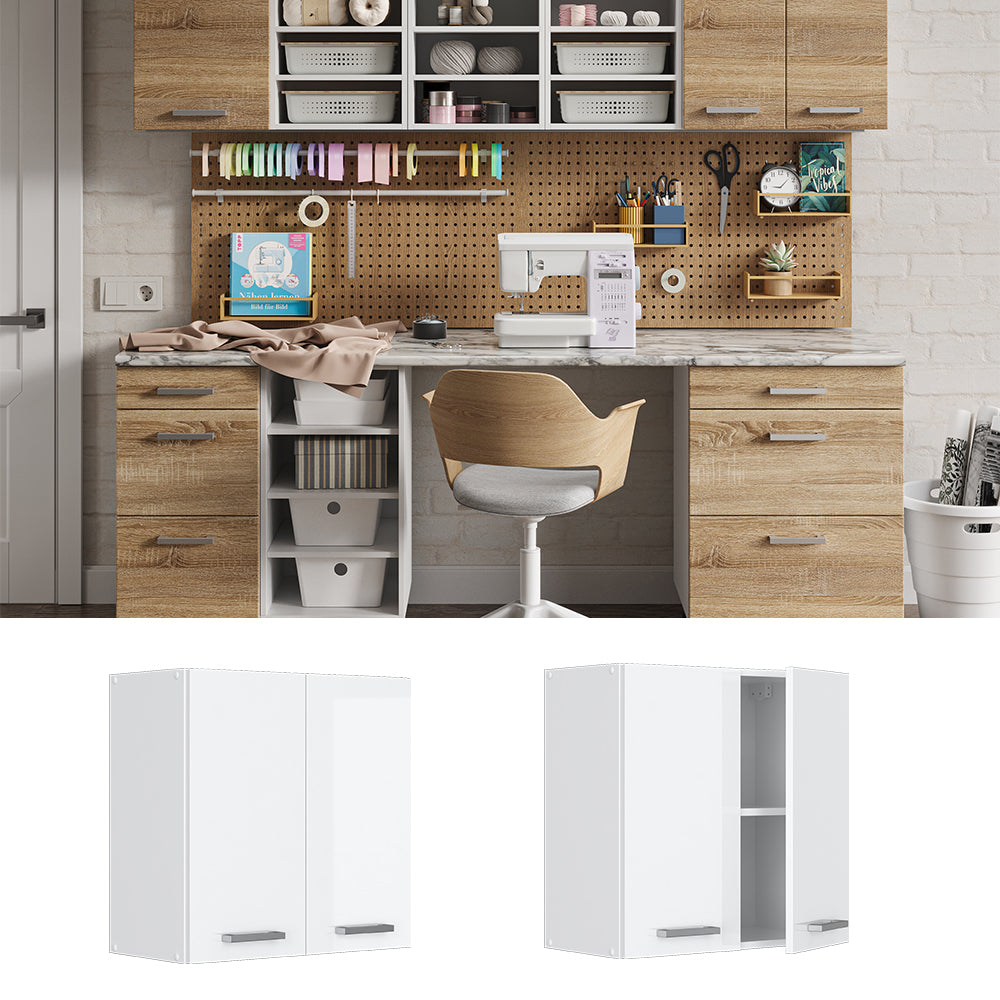 Vicco Pensile universale Bianco lucido 60 cm con porte