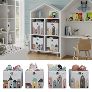 Vicco Scatola pieghevole Grigio (città) 30 x 30 cm (motivo città)