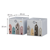 Vicco Scatola pieghevole Grigio (città) 30 x 30 cm (motivo città)