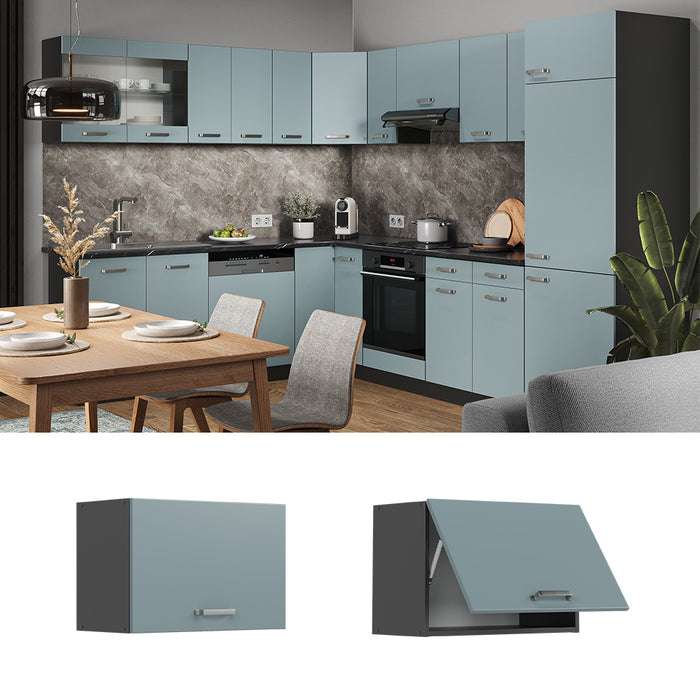Vicco Pensile da cucina Grigio-blu 60 cm Piatto