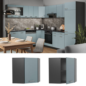 Vicco Mobile angolare da cucina Grigio-blu 57 cm