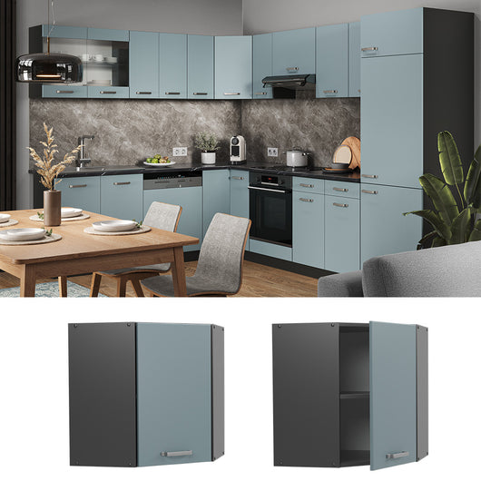 Vicco Mobile angolare da cucina Grigio-blu 57 cm