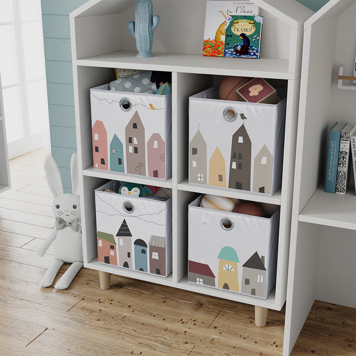 Vicco Scatola pieghevole Grigio (città) 30 x 30 cm (motivo città)