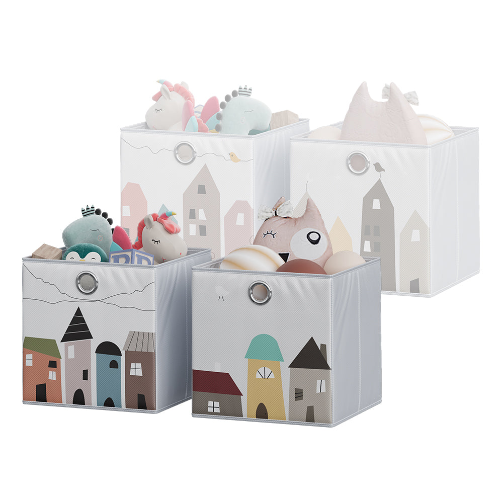 Vicco Scatola pieghevole Grigio (città) 30 x 30 cm (motivo città)