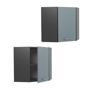 Vicco Mobile angolare da cucina Grigio-blu 57 cm