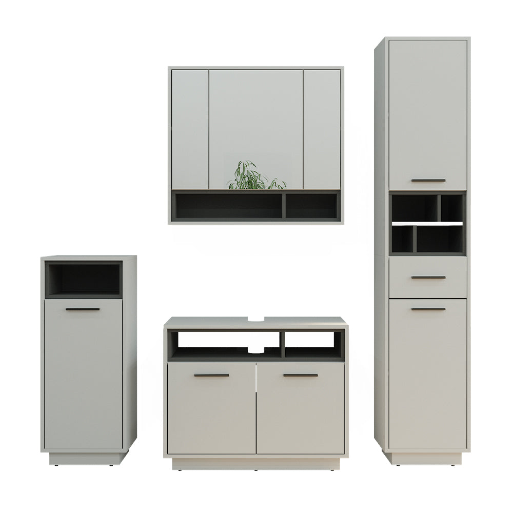 Vicco Set di mobili da bagno Grigio 4 parti