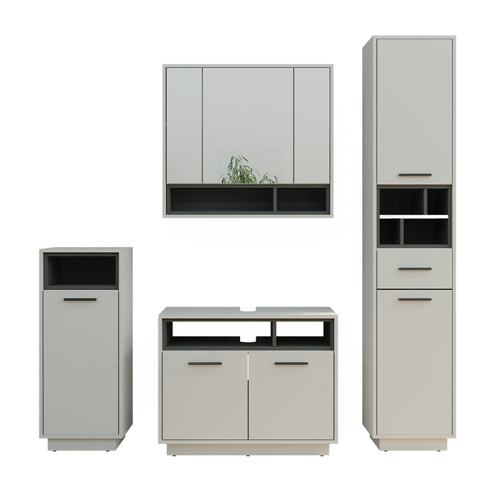 Vicco Set di mobili da bagno Grigio 4 parti