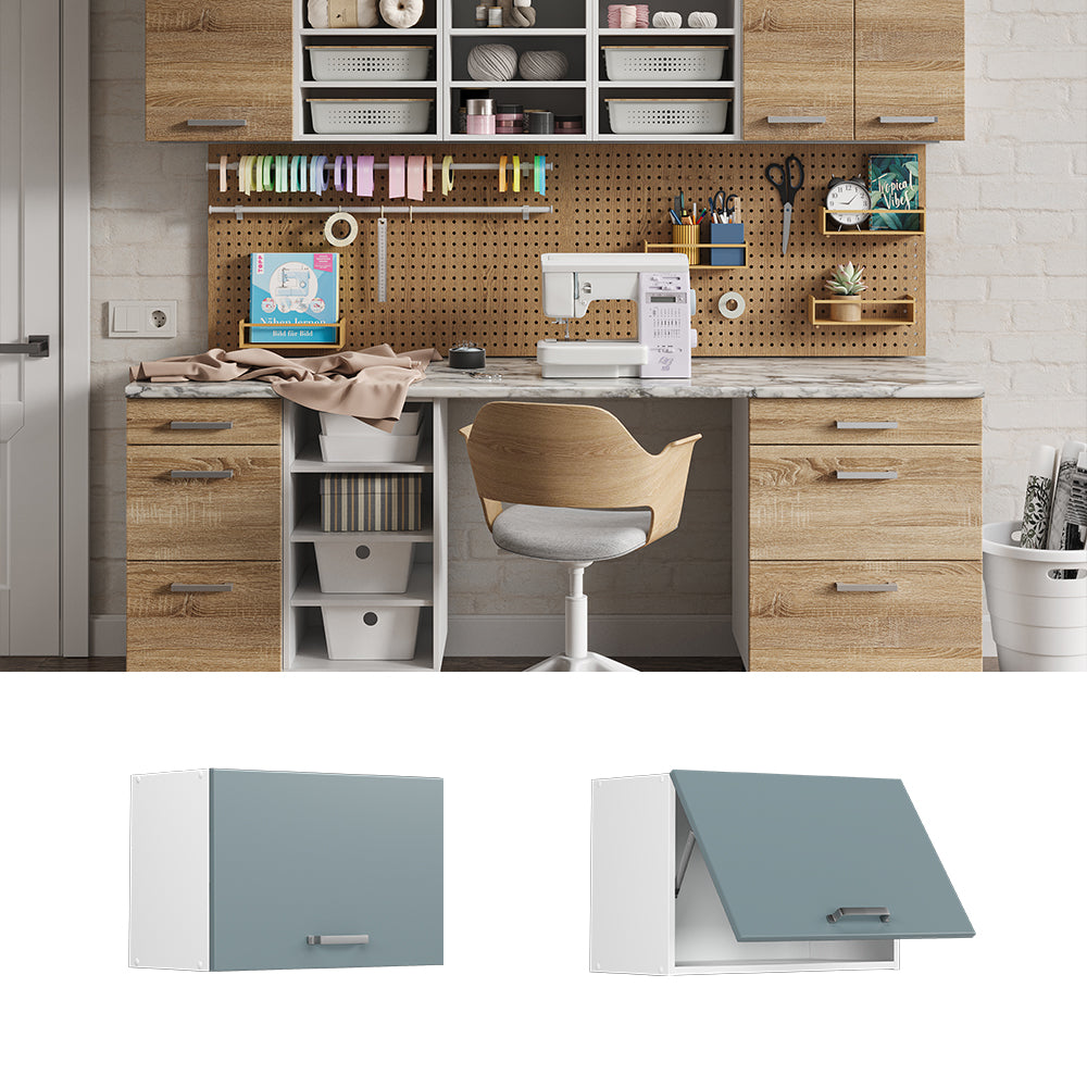Vicco Pensile universale Grigio-blu 60 cm con porta a ribalta