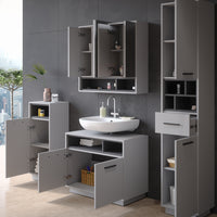 Vicco Set di mobili da bagno Grigio 4 parti