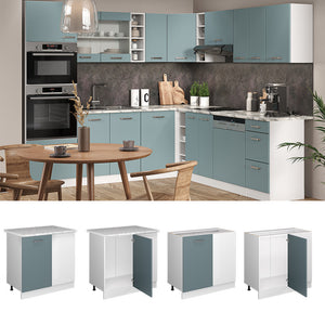 Vicco Mobile ad angolo cucina Grigio-blu 86 cm , PL Rovere