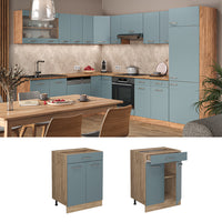 Vicco Mobiletto base per cucina Grigio-blu 60 cm PL Marmo