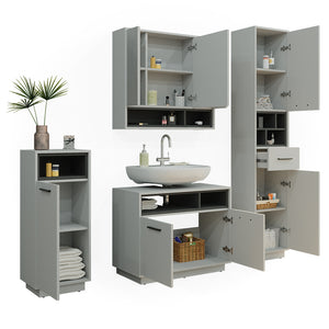 Vicco Set di mobili da bagno Grigio 4 parti