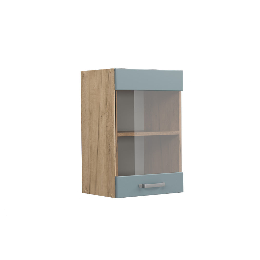 Vicco Mobile da cucina in vetro Grigio-blu 40 cm