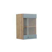 Vicco Mobile da cucina in vetro Grigio-blu 40 cm
