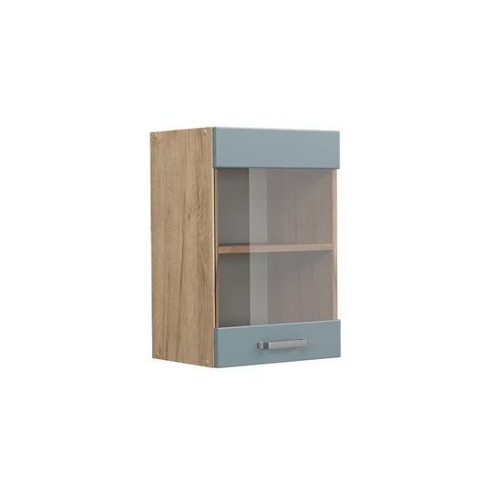 Vicco Mobile da cucina in vetro Grigio-blu 40 cm