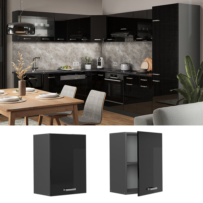 Vicco Pensile da cucina Nero lucido 45 cm