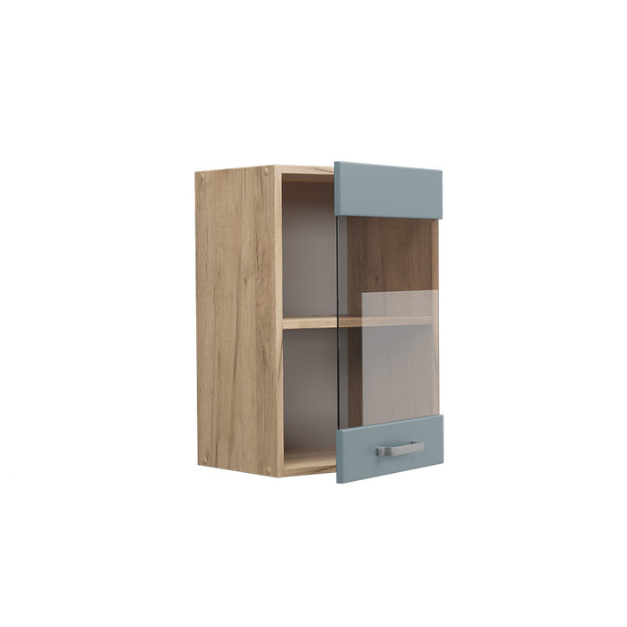 Vicco Mobile da cucina in vetro Grigio-blu 40 cm