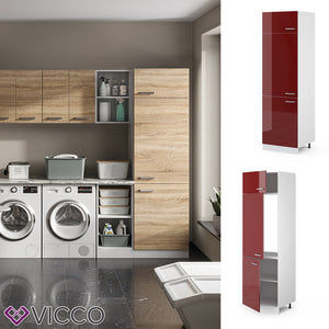 Vicco Dispensa universale Rosso bordeaux lucido 60 cm con porte