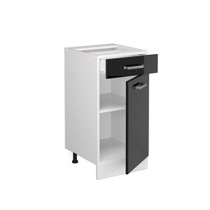 Vicco Mobiletto base per cucina Nero lucido 40 cm , PL Rovere