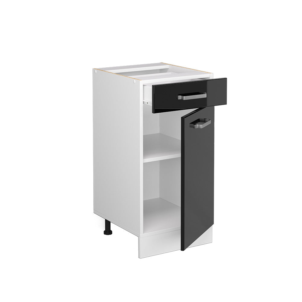 Vicco Base universale Nero lucido 40 cm con cassetto, senza piano di lavoro