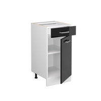 Vicco Base universale Nero lucido 40 cm con cassetto, senza piano di lavoro