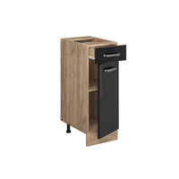 Vicco Mobiletto base per cucina Nero lucido 30 cm , PL Rovere