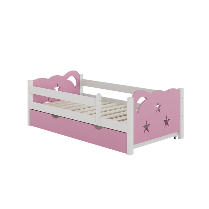 Vitalispa Letto per bambini rosa 70x140 cm con cassetto, senza materasso