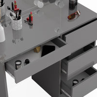 Vicco Tavolo da toeletta Grigio 90 cm con illuminazione a LED e sgabello