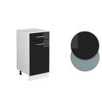 Vicco Mobiletto base per cucina Nero lucido 40 cm , PL Rovere